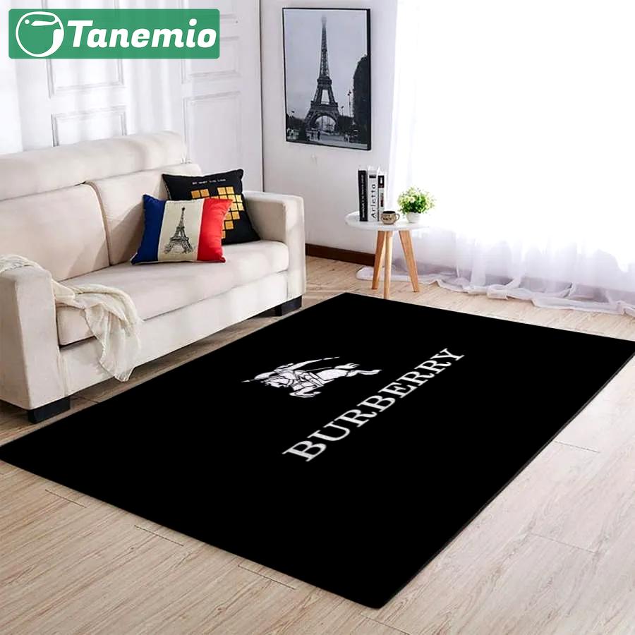 Burberry black logo type 241. Upgrade Your Living Room with Luxury Home Decor: Area Carpets, Floor Decor, Door Mats, and Hot Gift Items with style a High-End Fashion Brand Rectangle Rug