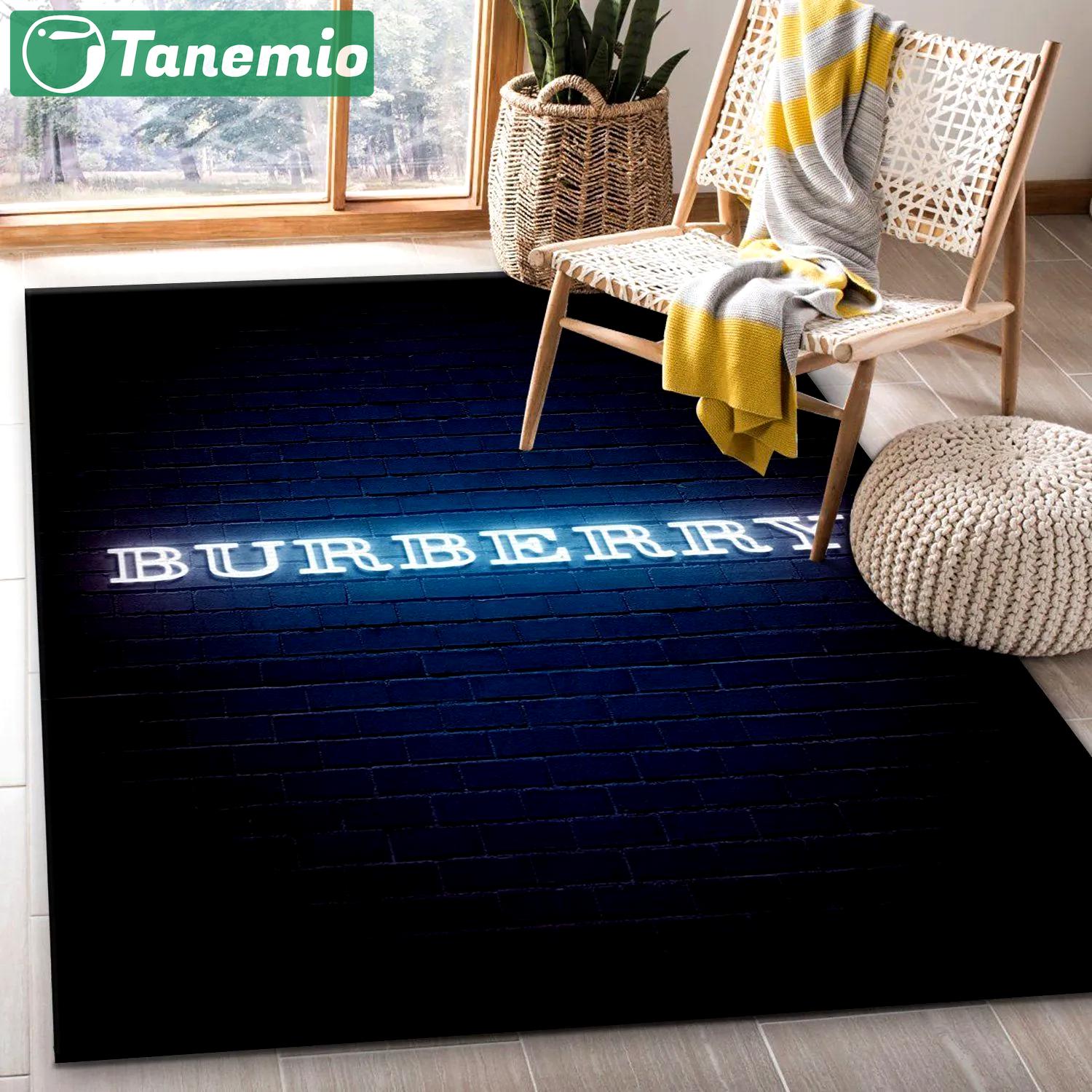 Burberry logo type 708. Upgrade Your Living Room with Luxury Home Decor: Area Carpets, Floor Decor, Door Mats, and Hot Gift Items with style a High-End Fashion Brand Rectangle Rug