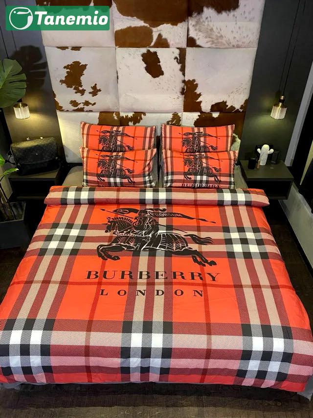 Burberry orange logo type 509 Bedding Sets bedclothes sheets bedspread premium fashion brand luxury ideas hyperbeast Bedroom home decor duvet bed linen covers blankets