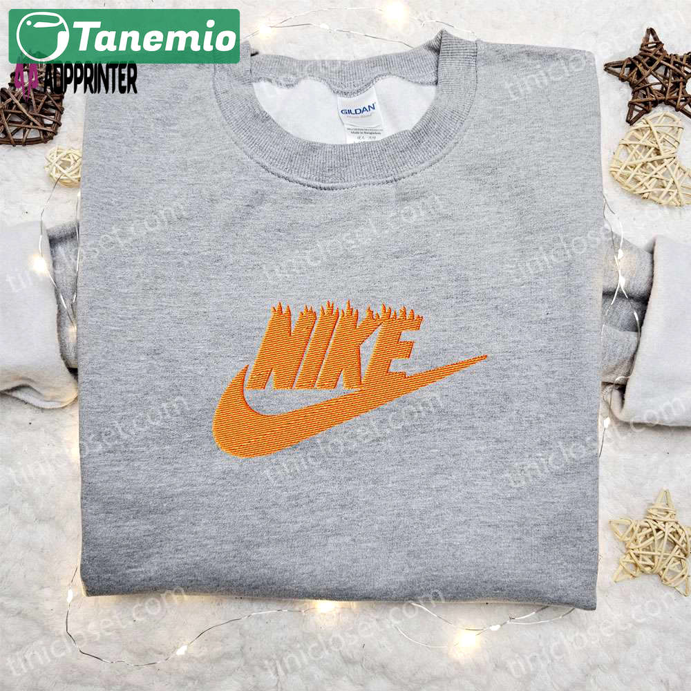 Burn classic x nike embroidered shirt – best nike inspired birthday gifts Embroidered Shirt