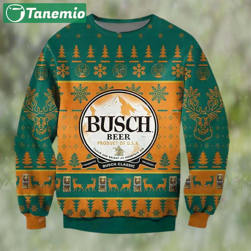 Busch classic beer product of usa ugly christmas sweater, faux wool sweater, gifts for beer lovers, international beer day, best christmas gifts for 2022 ? prinvity Christmas Ugly Sweater