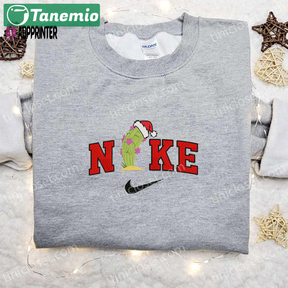 Cactus xmas hat x nike christmas embroidered sweatshirt & shirt: best gift ideas Embroidered Shirt
