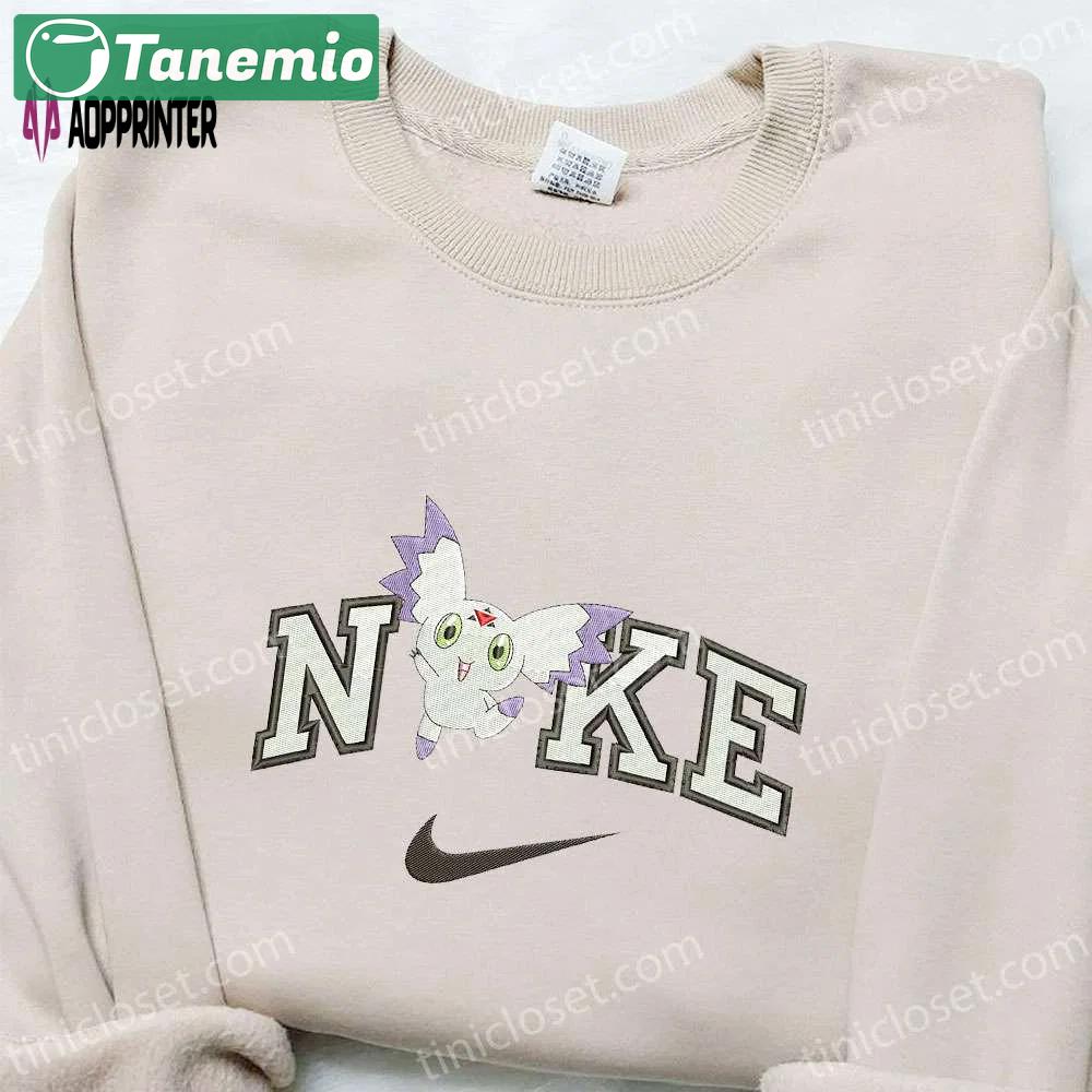 Calumon x nike anime embroidered shirt – digimon inspired unique design Embroidered Shirt