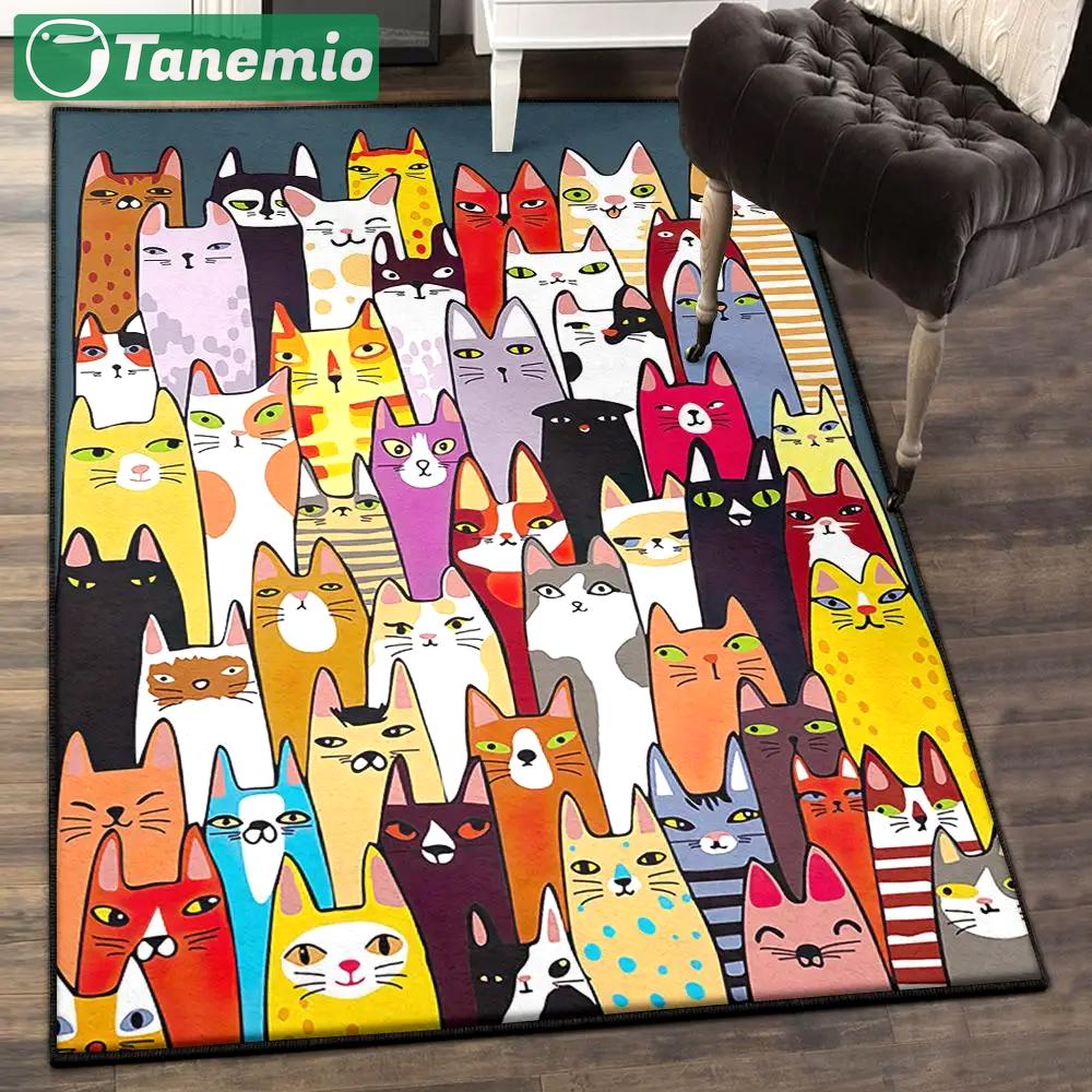 Cat washable area rugs, cat rug Rectangle Rug