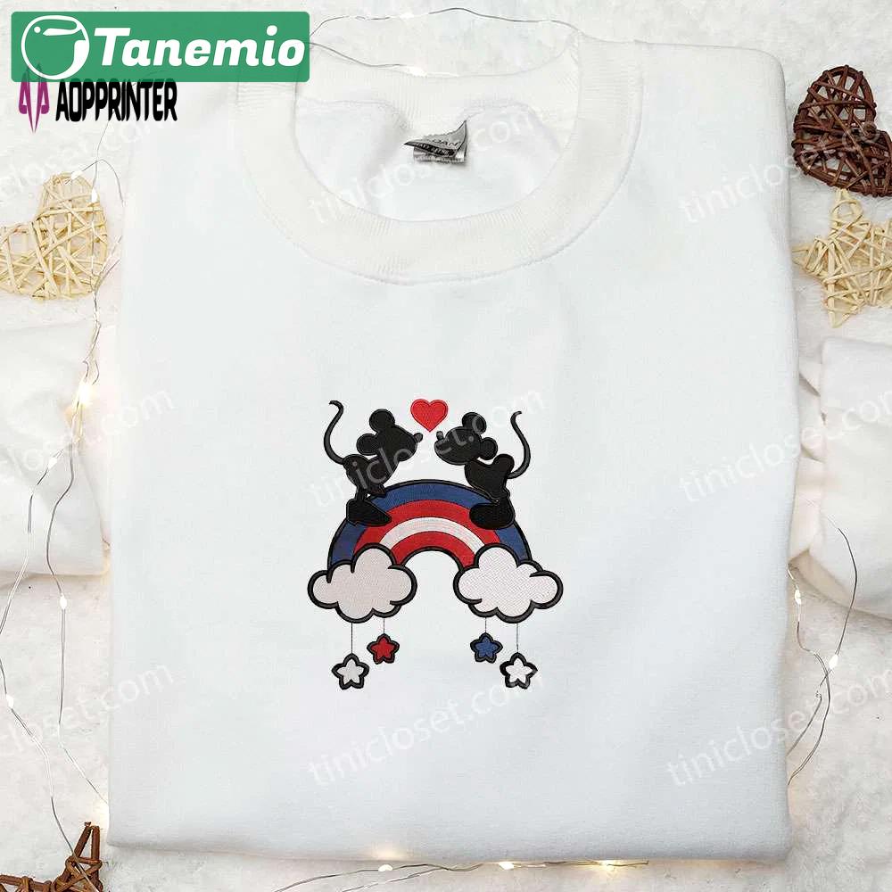 Celebrate 4th of july with disney mouse embroidered shirt – best patriotic gift! Embroidered Shirt