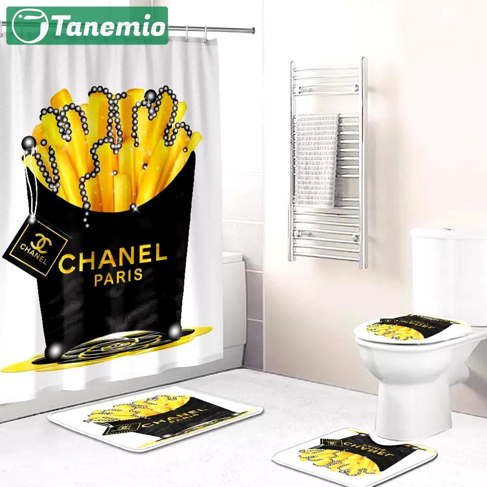 Chanel bathroom sets bath mat luxury fashion brand hypebeast home decor Bathroom Set