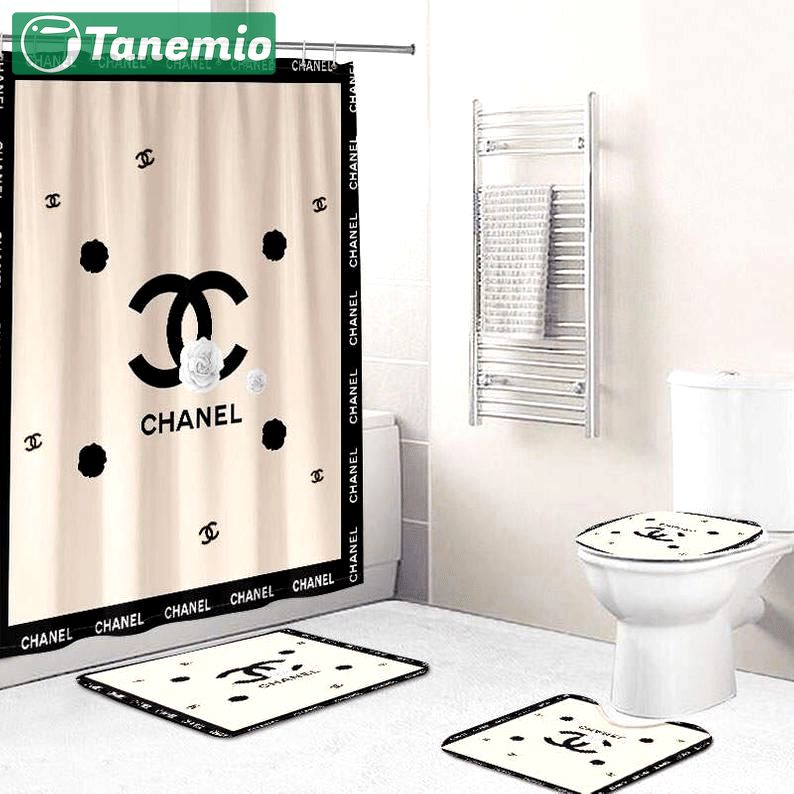 Chanel beige bath mat home decor bathroom sets luxury fashion brand hypebeast Bathroom Set