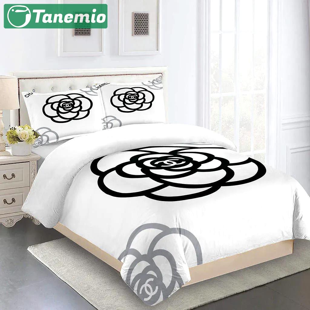 Chanel big flowers luxury brand premium bedding set for bedroom luxury bedspread duvet cover set with pillowcases home decoration Bedding Sets