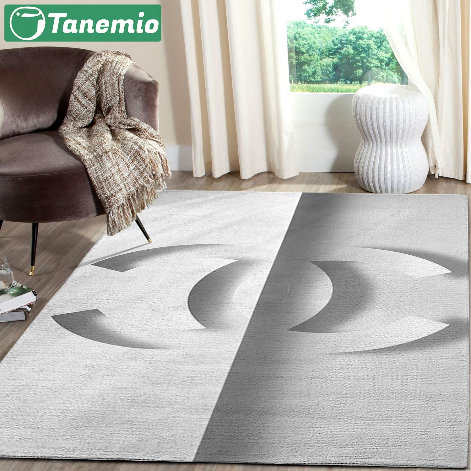 Chanel d logo type 541. Upgrade Your Living Room with Luxury Home Decor: Area Carpets, Floor Decor, Door Mats, and Hot Gift Items with style a High-End Fashion Brand Rectangle Rug