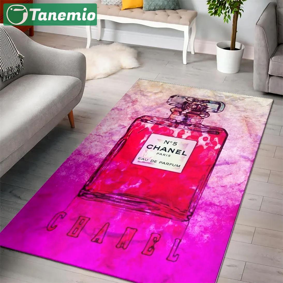 Chanel eau de parfum logo type 11. Upgrade Your Living Room with Luxury Home Decor: Area Carpets, Floor Decor, Door Mats, and Hot Gift Items with style a High-End Fashion Brand Rectangle Rug