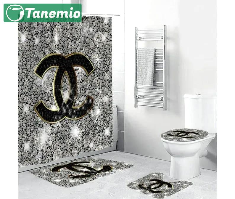 Chanel grey fashion logo limited luxury brand bathroom set home decor Bathroom Set