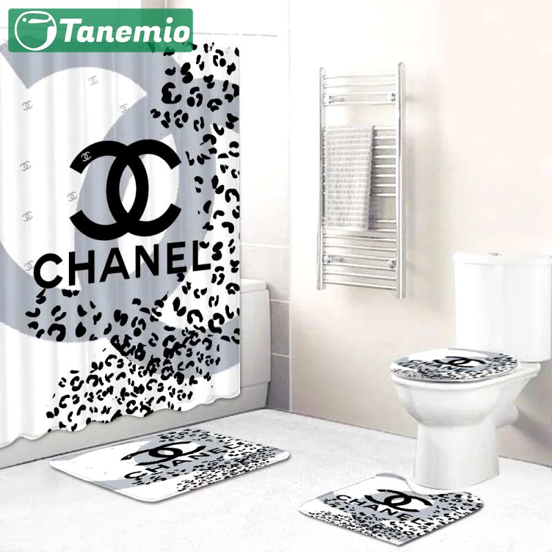 Chanel leopard home decor bathroom sets bath mat hypebeast luxury fashion brand Bathroom Set