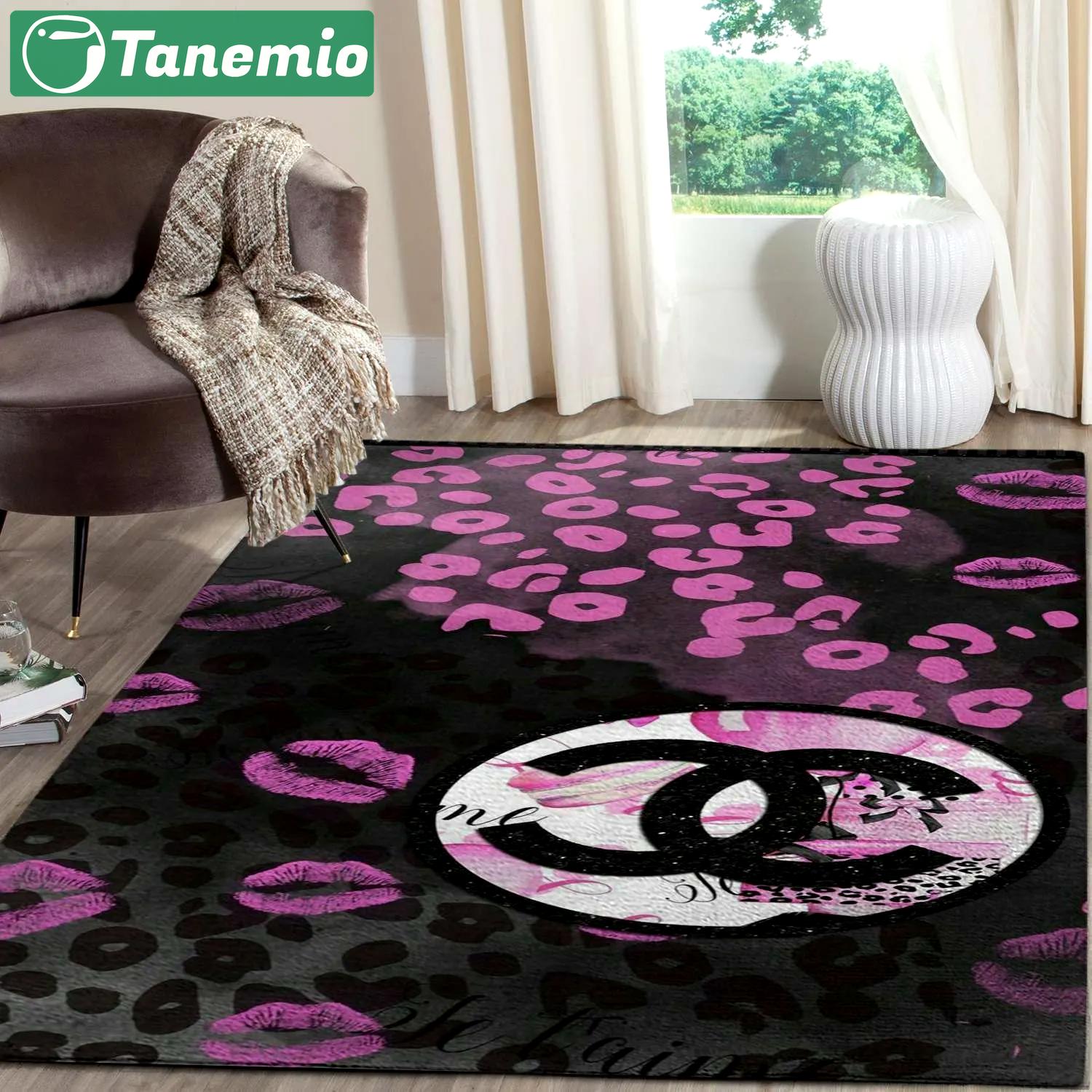 Chanel lips logo type 507. Upgrade Your Living Room with Luxury Home Decor: Area Carpets, Floor Decor, Door Mats, and Hot Gift Items with style a High-End Fashion Brand Rectangle Rug