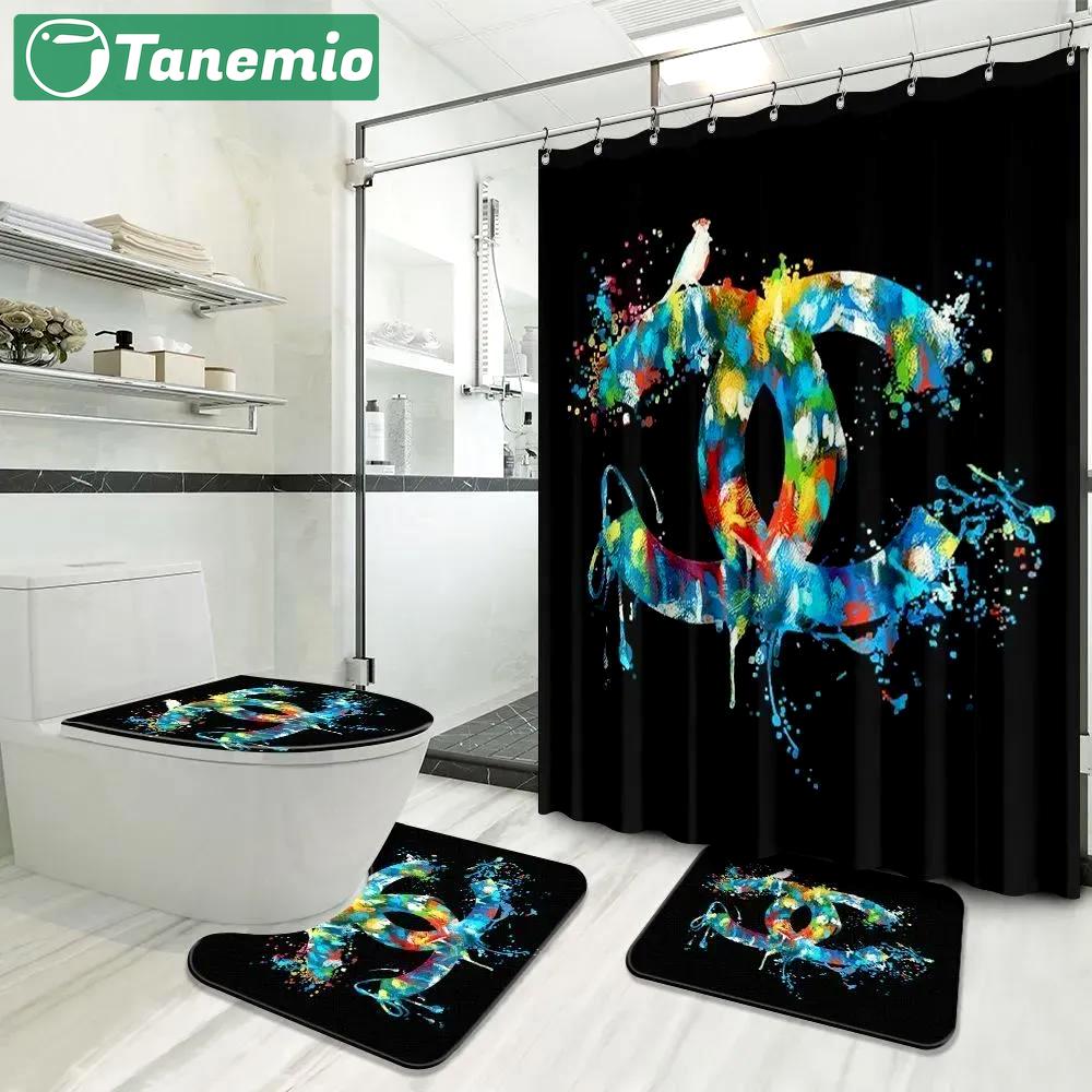 Chanel luxury fashion brand bath mat bathroom sets home decor hypebeast Bathroom Set