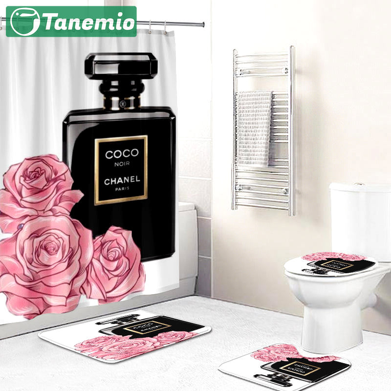 Chanel perfume hypebeast luxury fashion brand bathroom sets bath mat home decor Bathroom Set