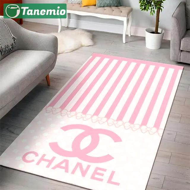 Chanel pinky beauty logo type 523. Upgrade Your Living Room with Luxury Home Decor: Area Carpets, Floor Decor, Door Mats, and Hot Gift Items with style a High-End Fashion Brand Rectangle Rug