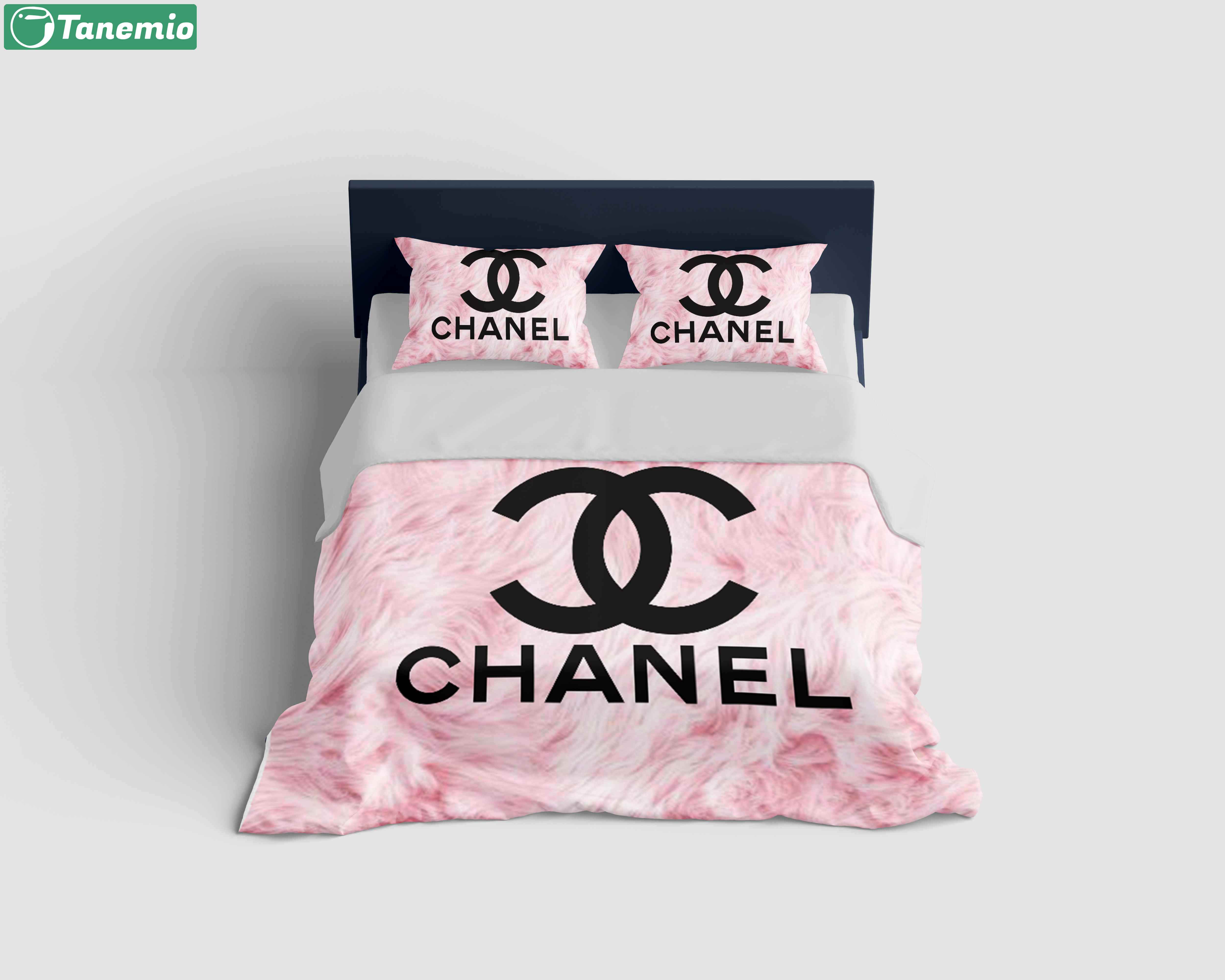 Chanel pinky logo type 185 Bedding Sets covers hyperbeast Bedroom home decor duvet bedclothes bedspread blankets luxury ideas premium fashion brand sheets bed linen