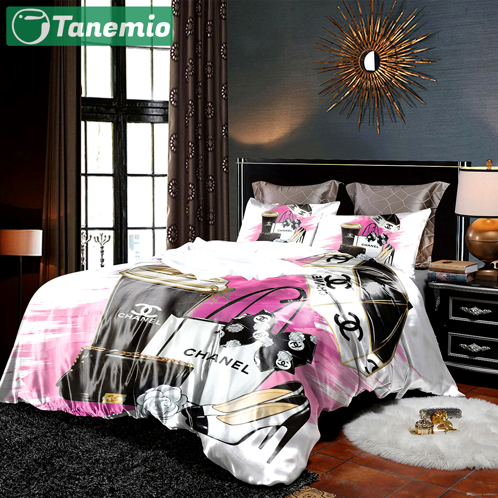 Chanel premium luxury brand     Bedding Sets bedspread covers duvet bedclothes bed linen bedroom idea home decor sheets blankets