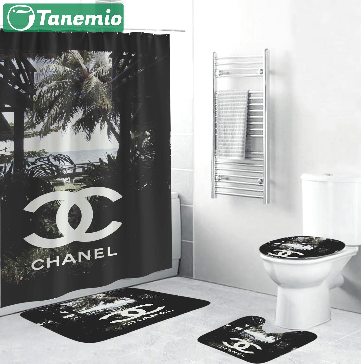Chanelin hawaii scence luxury fashion brand bath mat home decor bathroom sets hypebeast Bathroom Set