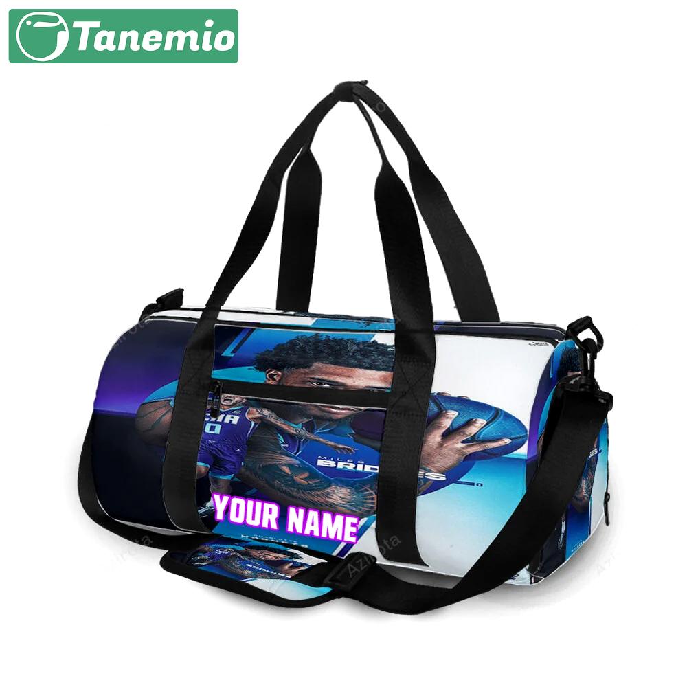 Charlotte hornets miles bridges3 personalized name travel bag gym bag 908 Travel Bag