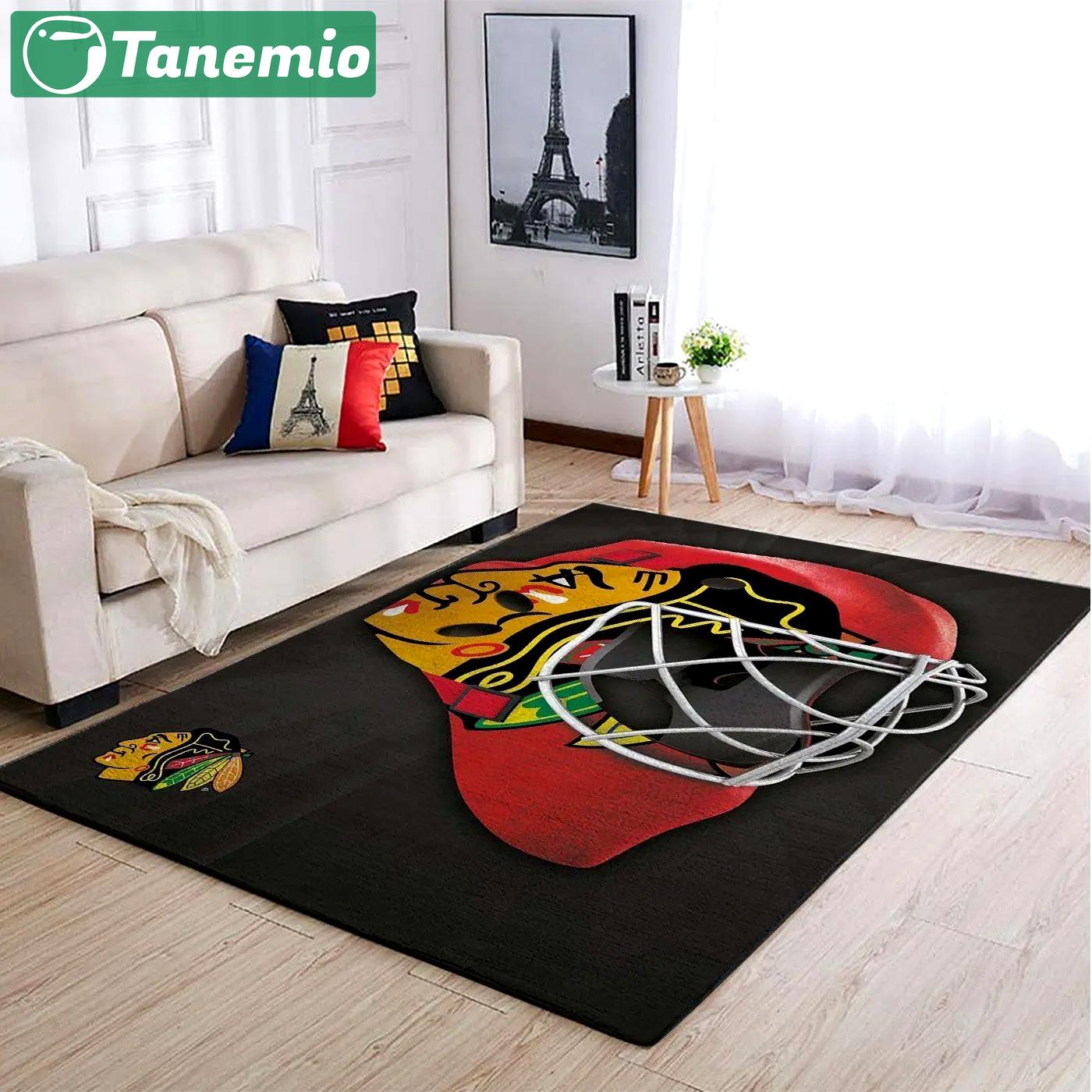 Chicago blackhawks nhl mask style nice gift rectangle rug regtangle carpet Rectangle Rug