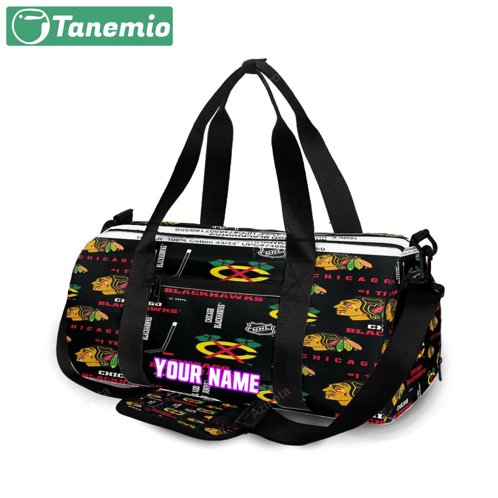 Chicago blackhawks symbol2 personalized name travel bag gym bag 1066 Travel Bag