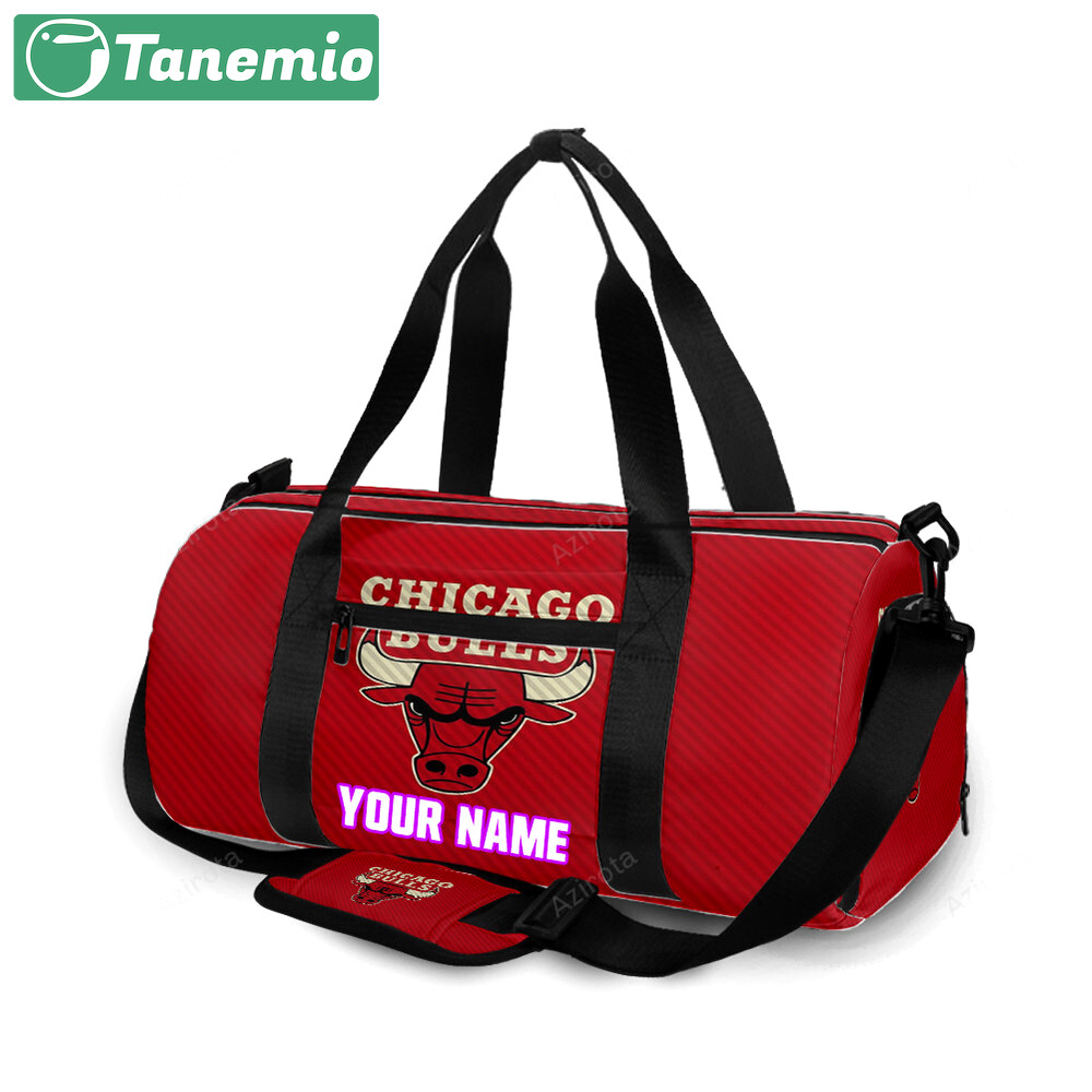 Chicago bulls emblem v2 personalized name travel bag gym bag 1130 Travel Bag