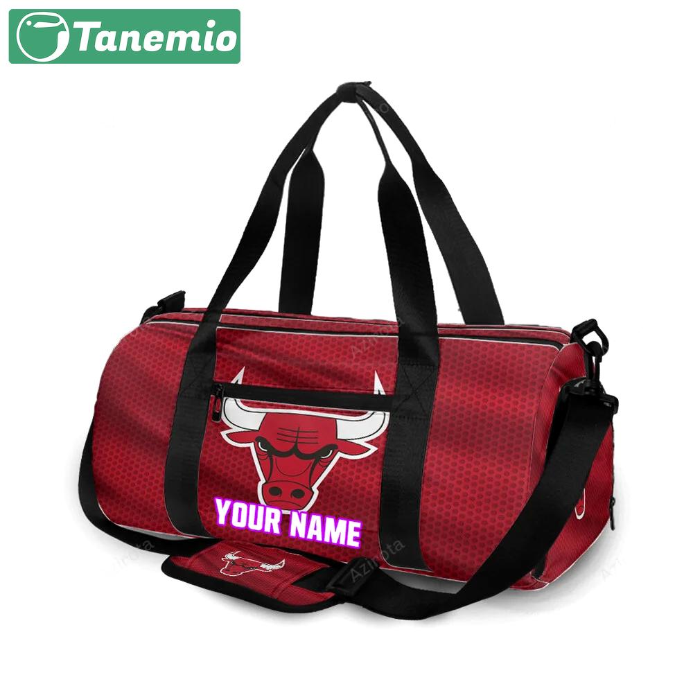 Chicago bulls emblem v3 personalized name travel bag gym bag 296 Travel Bag