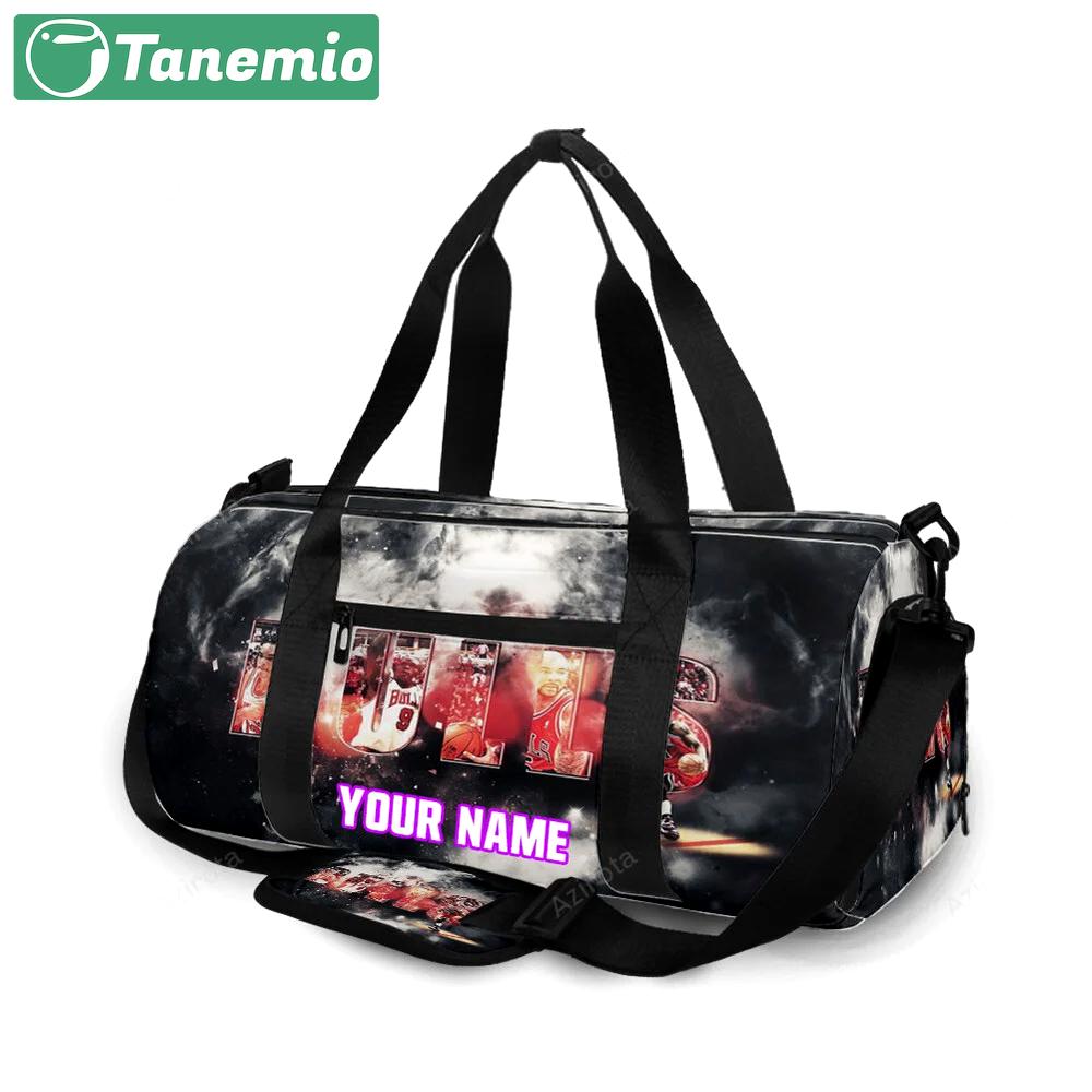 Chicago bulls emblem v32 personalized name travel bag gym bag 1225 Travel Bag