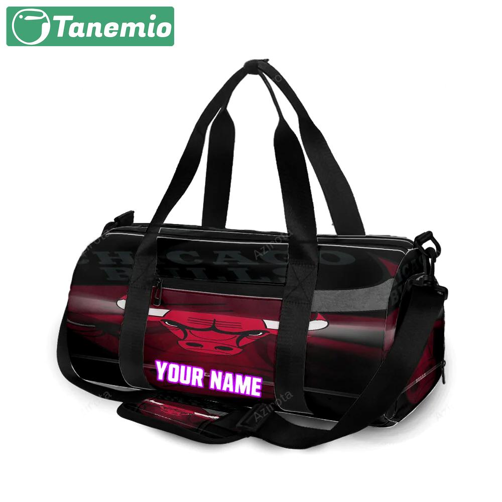 Chicago bulls emblem v38 personalized name travel bag gym bag 1385 Travel Bag
