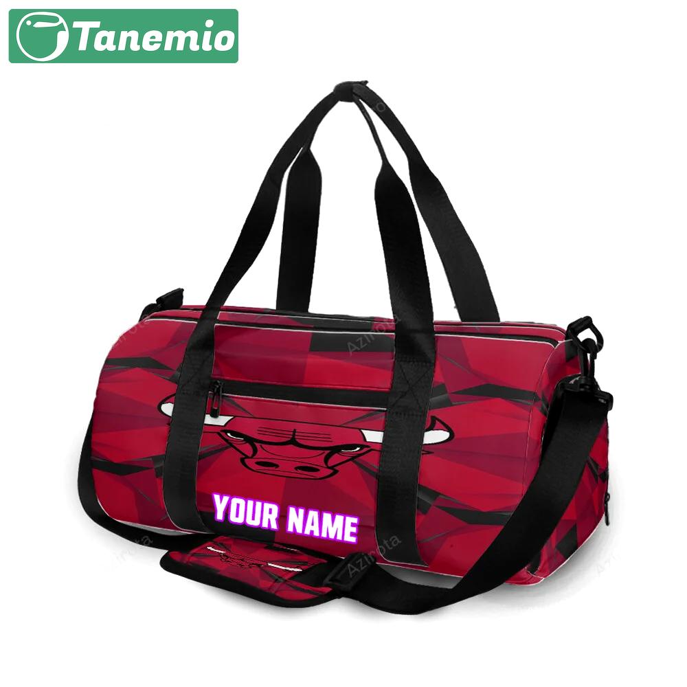 Chicago bulls emblem v7 personalized name travel bag gym bag 181 Travel Bag