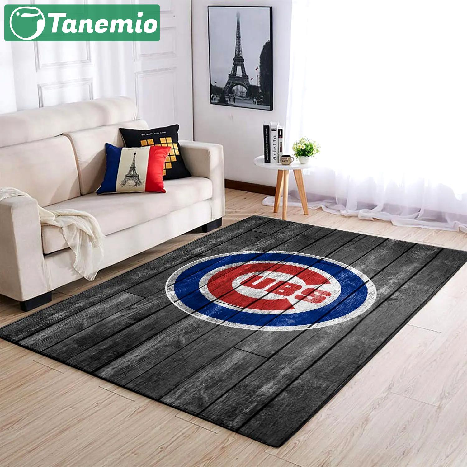 Chicago cubs wooden area rug mlb baseball team logo carpet living room rugs 3 Rectangle Rug