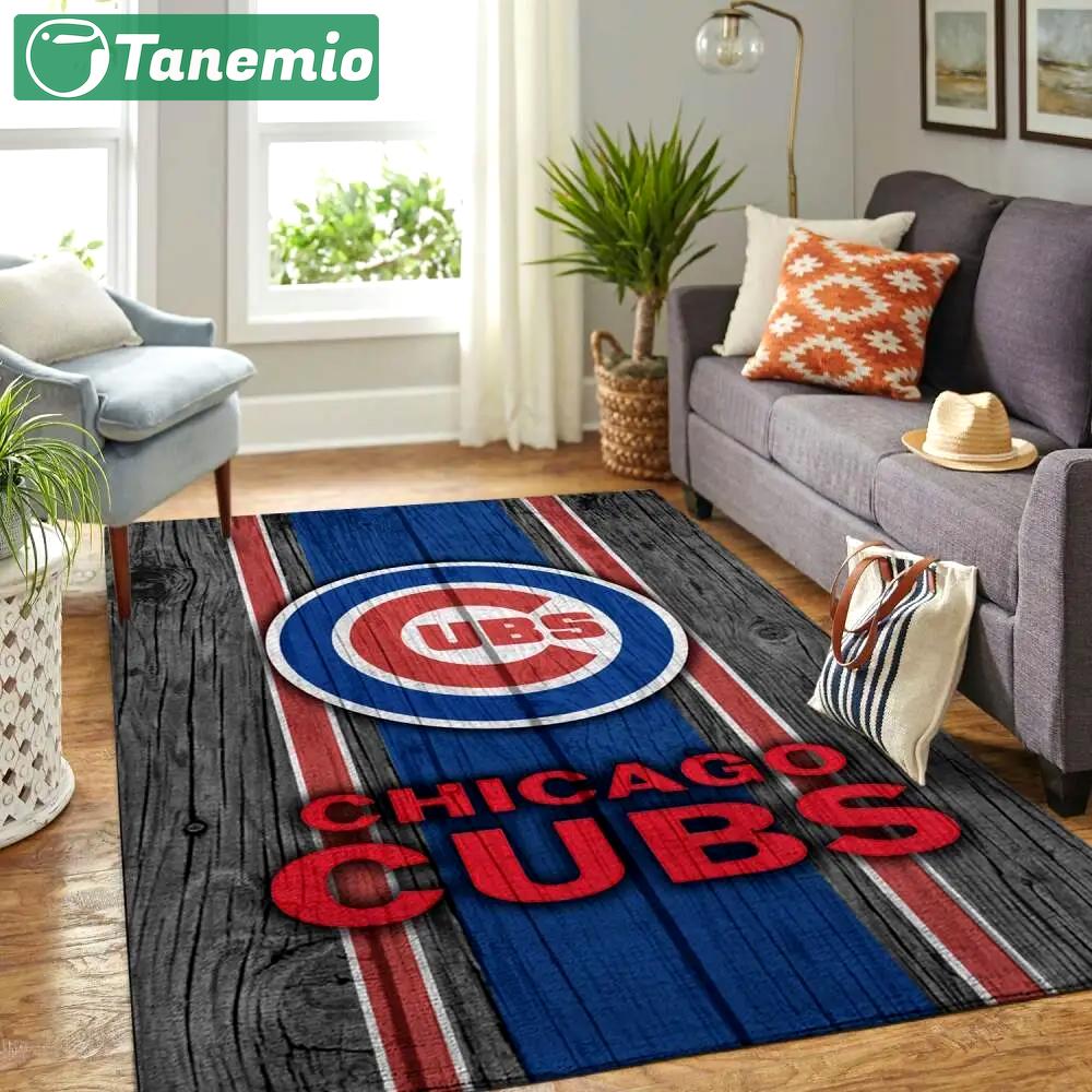 Chicago cubs wooden area rug mlb baseball team logo carpet living room rugs 4 Rectangle Rug