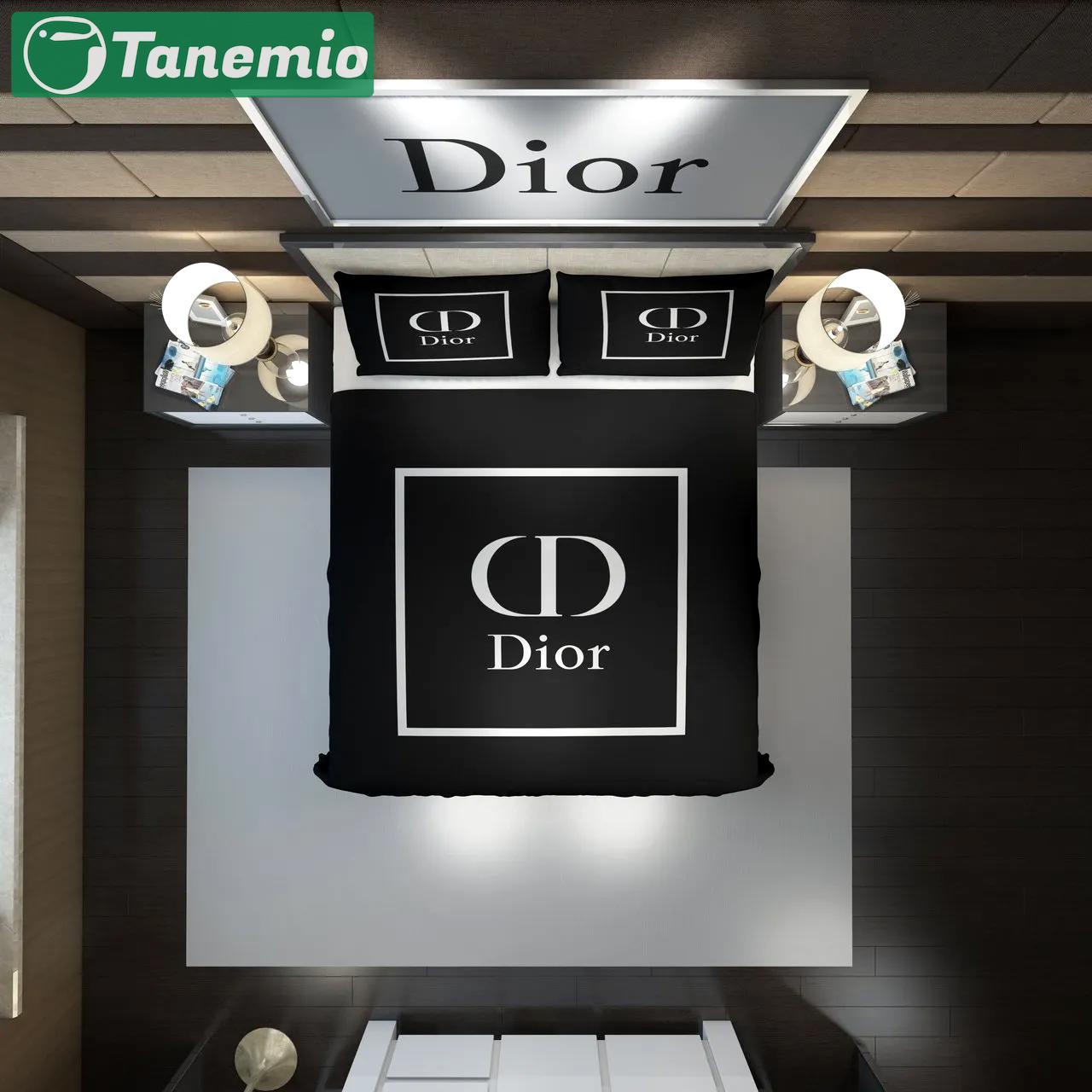 Christian dior black logo type 143 Bedding Sets sheets premium fashion brand duvet bedclothes covers blankets luxury ideas home decor hyperbeast Bedroom bed linen bedspread