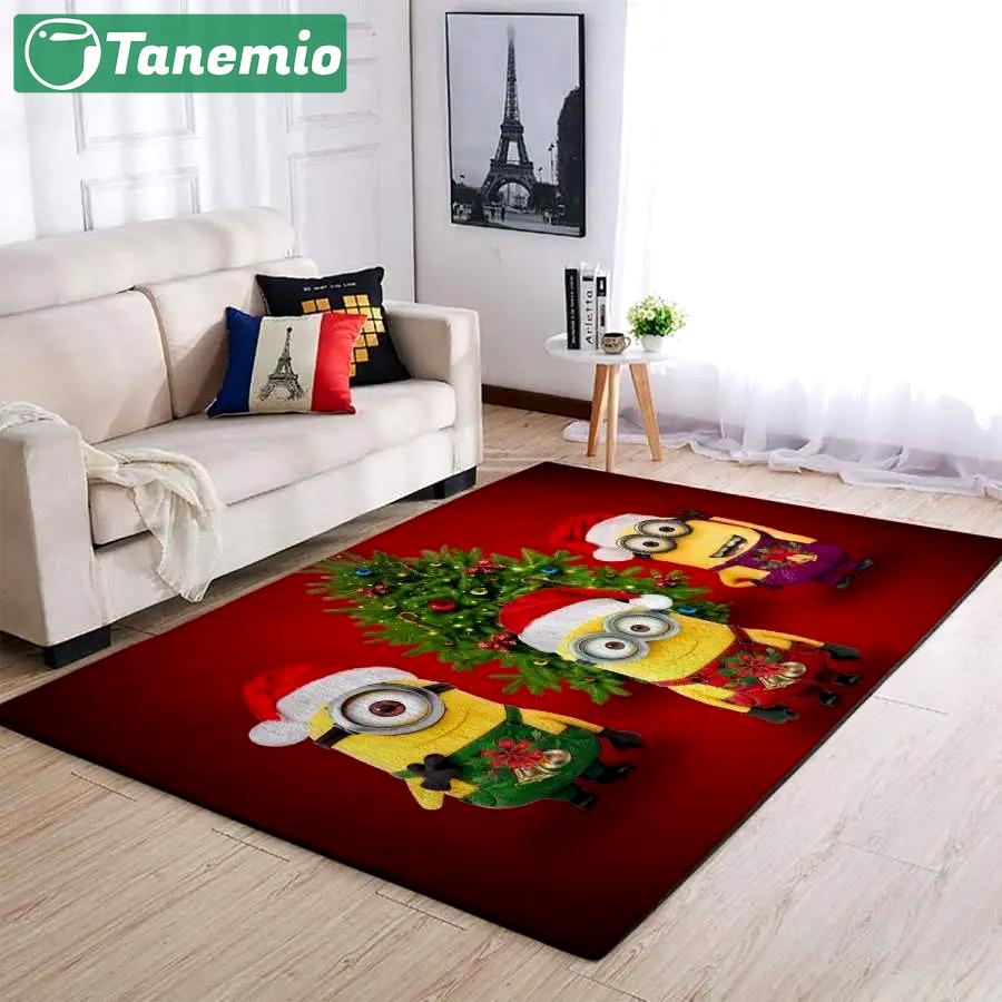 Christmas minions area rug living room rug home decor movie ofd 19100310 Rectangle Rug