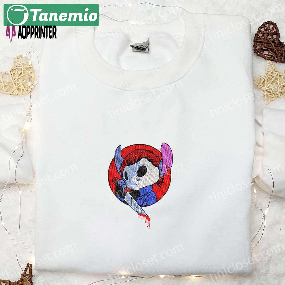 Chucky x stitch halloween embroidered shirt – scary & best halloween gift ideas Embroidered Shirt