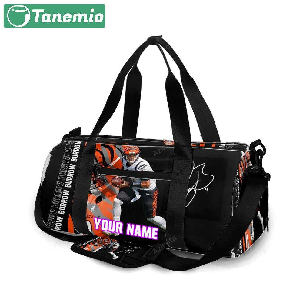 Cincinnati bengals joe burrow 9 v2 personalized name travel bag gym bag 1527 Travel Bag