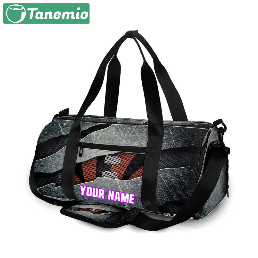 Cincinnati bengals metal personalized name travel bag gym bag 1745 Travel Bag