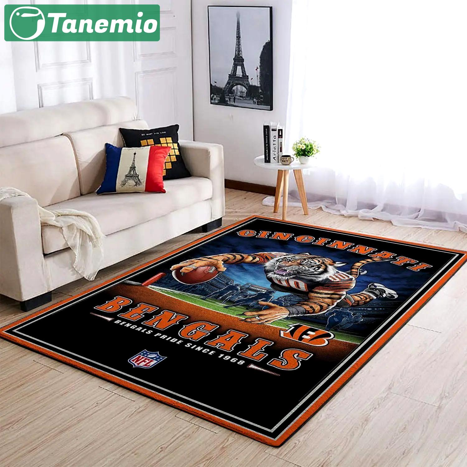 Cincinnati bengals nfl team logo area rug home decor living room rug Rectangle Rug
