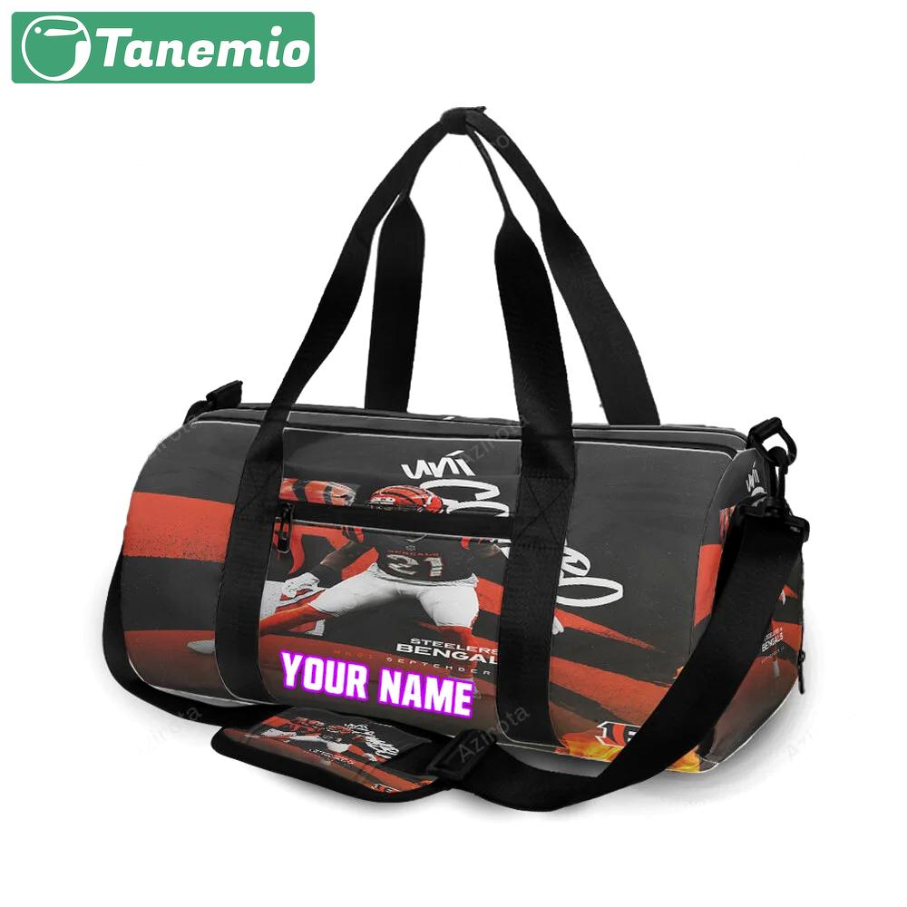 Cincinnati bengals player v3 personalized name travel bag gym bag 1759 Travel Bag