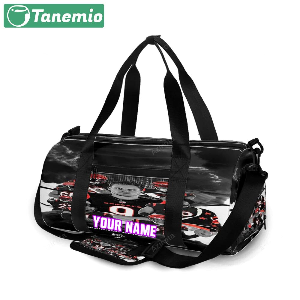 Cincinnati bengals team v4 personalized name travel bag gym bag 1761 Travel Bag