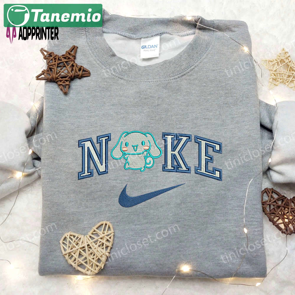 Cinnamoroll x nike & hello kitty embroidered shirts – custom nike shirt Embroidered Shirt