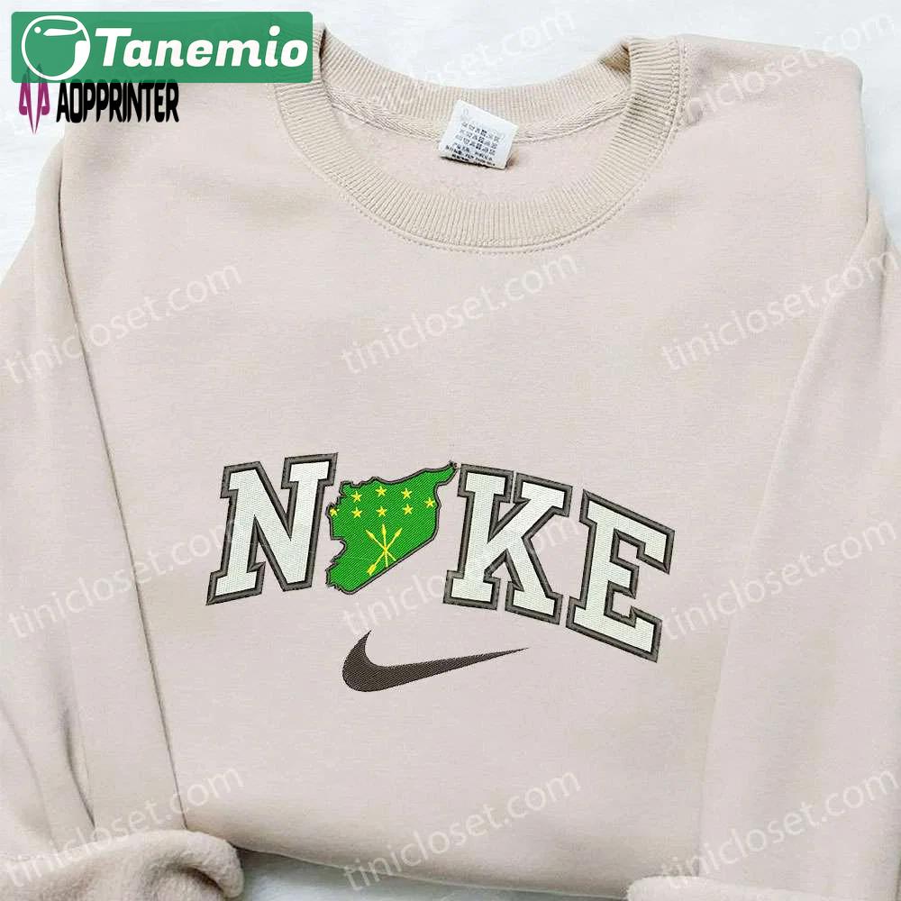 Circassian x nike embroidered shirt – national flag & nike inspired design Embroidered Shirt