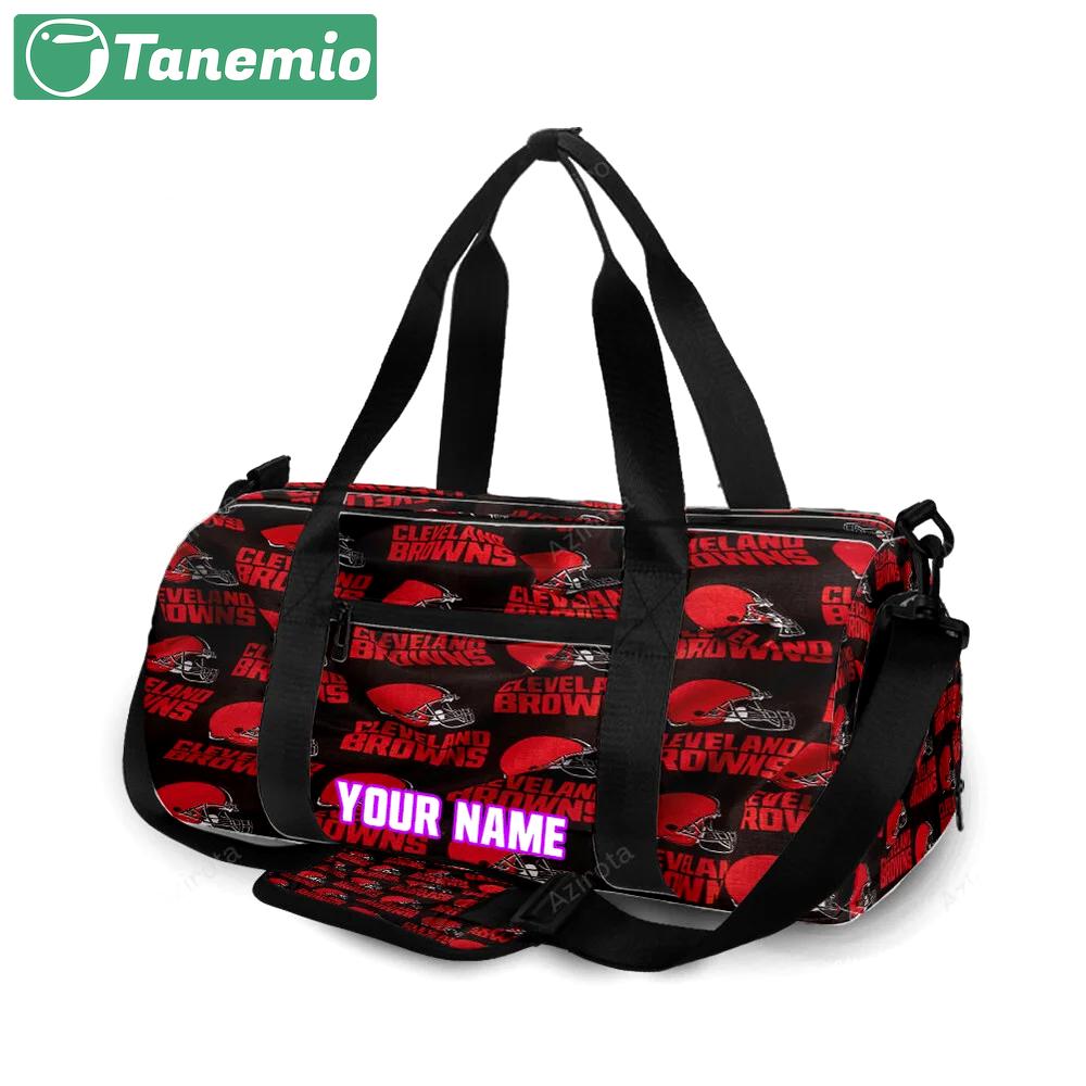 Cleveland browns logo v6 personalized name travel bag gym bag 287 Travel Bag