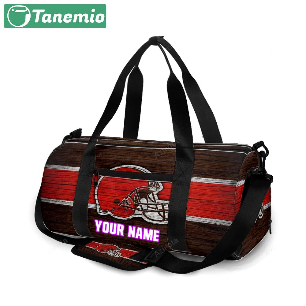 Cleveland browns logo wooden personalized name travel bag gym bag 1050 Travel Bag
