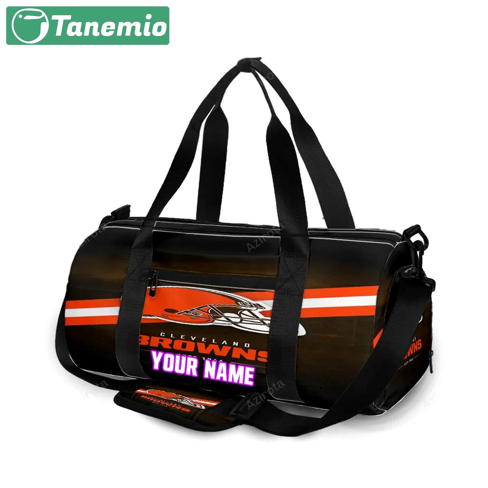 Cleveland browns logo1 personalized name travel bag gym bag 490 Travel Bag