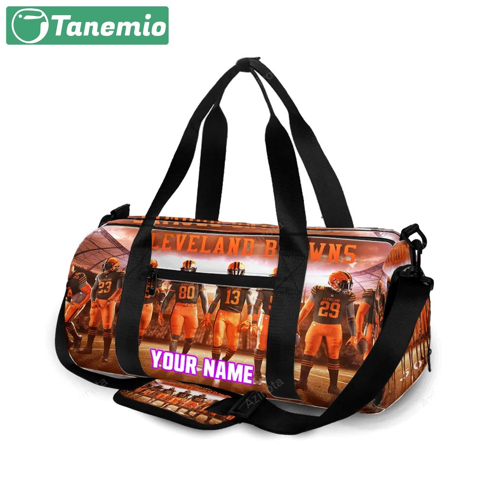 Cleveland browns players v4 personalized name travel bag gym bag 518 Travel Bag