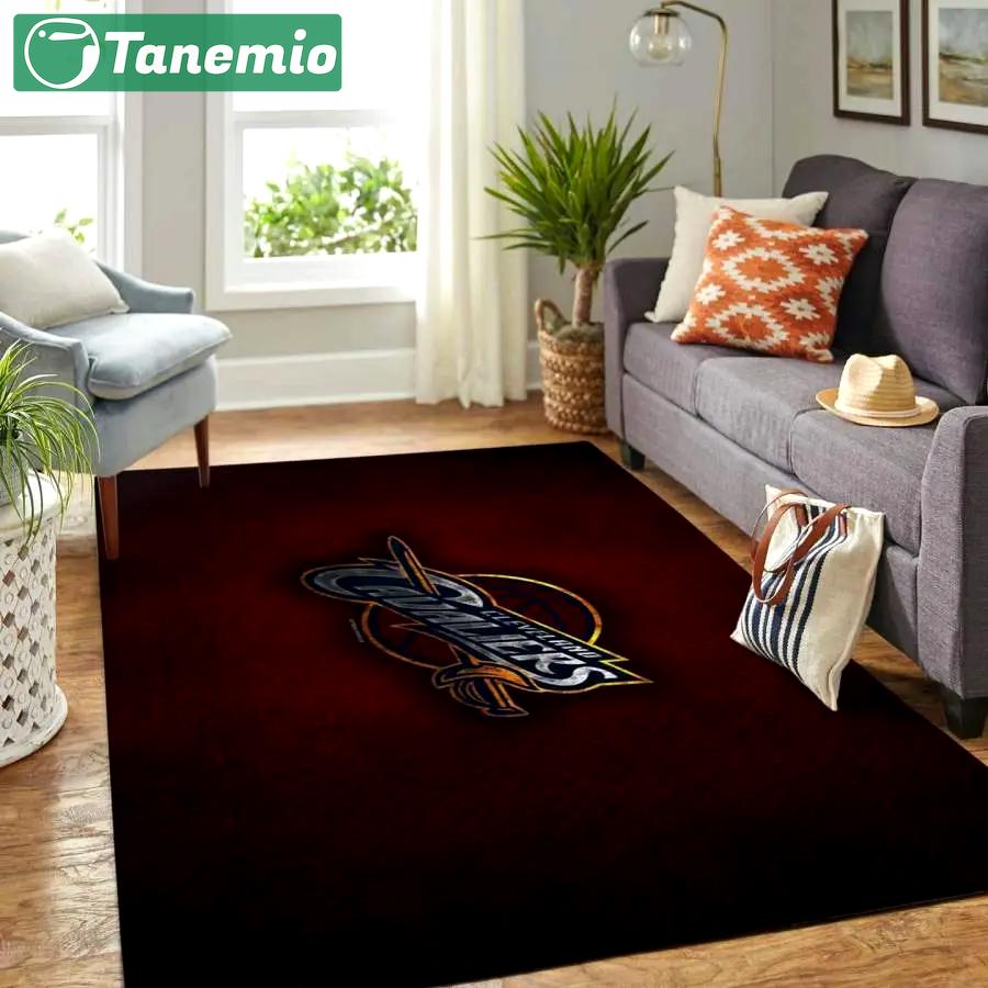 Cleveland cavaliers area rug living room rug home decor basketball floor decor Rectangle Rug
