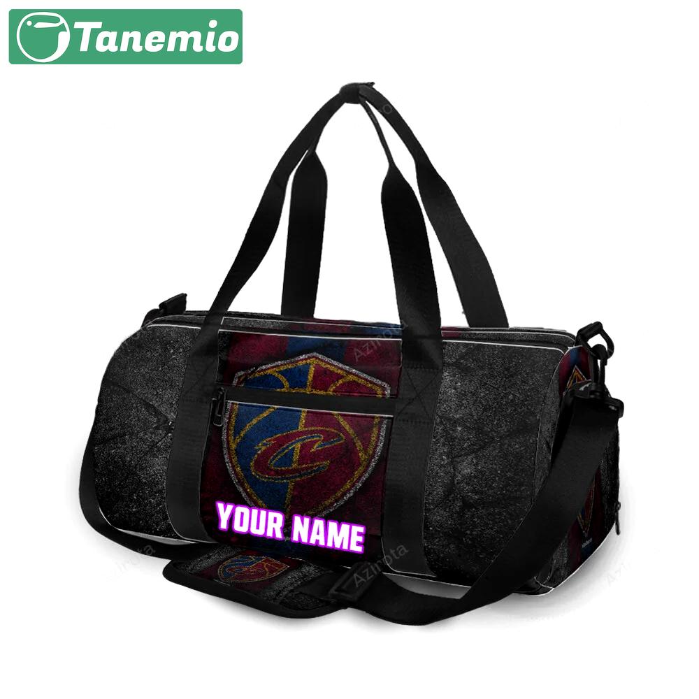 Cleveland cavaliers asphalt texture personalized name travel bag gym bag 985 Travel Bag