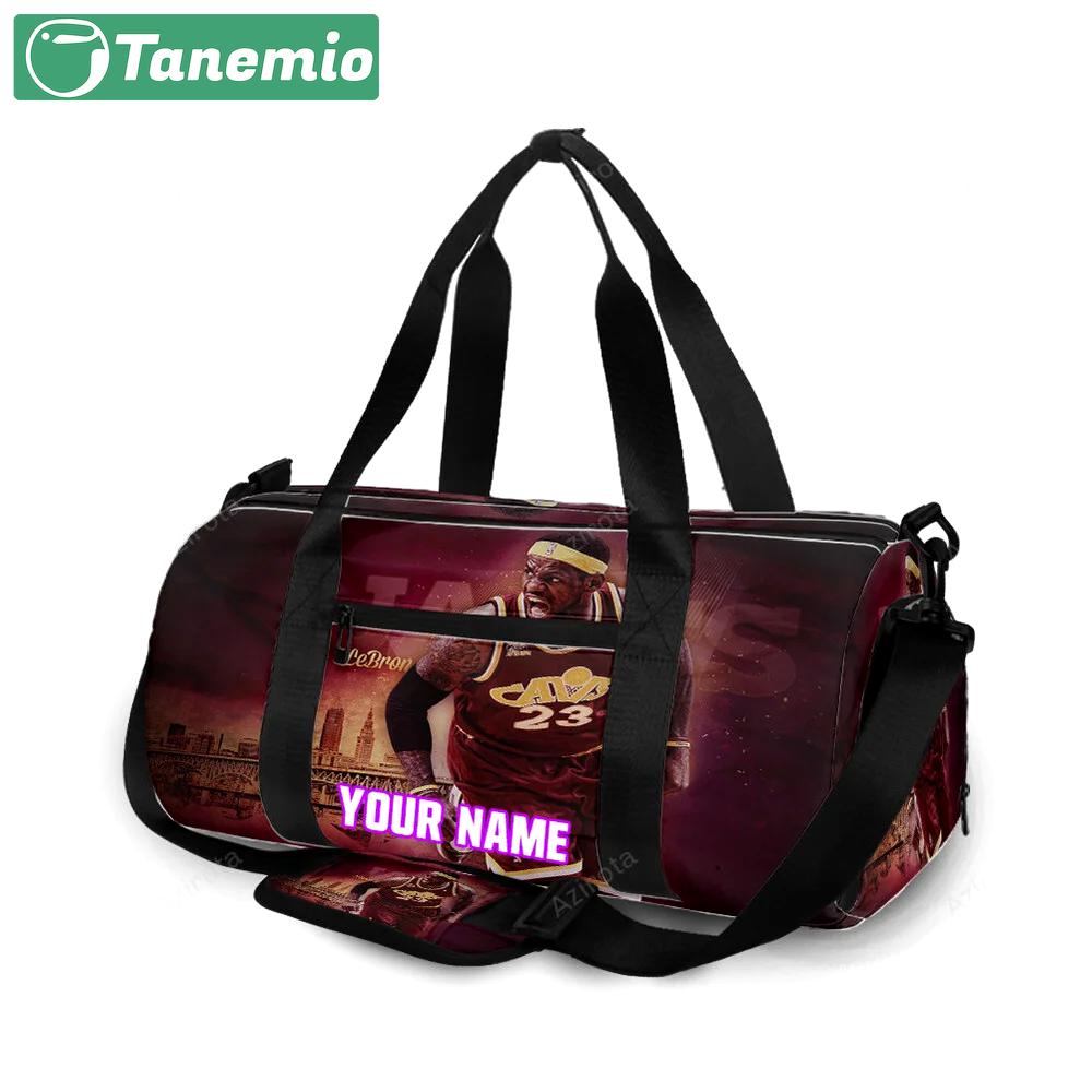 Cleveland cavaliers lebron james 23 personalized name travel bag gym bag 325 Travel Bag